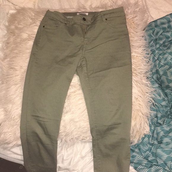 olive colored jeans